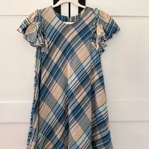 Free People Plaid Ruffle Mini Dress